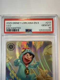 Disney Lorcana enchanted Lilo Causing An Uproar 217/204 PSA 10 - Image 2