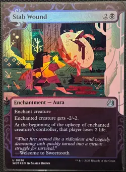 MTG Wilds of Eldraine Enchanting Tales Stab Wound Foil (Uncommon) - Image 1
