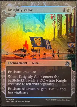 MTG Wilds of Eldraine Enchanting Tales Knightly Valor Foil (Uncommon) - Image 1
