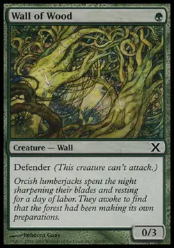 Wall of Wood -Foil Light Play MTG 10th Edition - Image 1