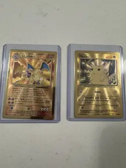 Pokemon Celebrations Set of Gold MetalCards (Charizard 4/102, Pikachu 58/102) - Image 1