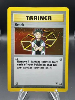 Brock HOLO 15/132 Gym Heroes Trainer VINTAGE 2000 Pokemon - Image 1
