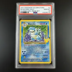 PSA 10 Blastoise 2/102 Pokemon Celebrations Classic Collection Holo Graded Card - Image 1
