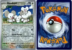 Pokemon Card - Maushold 074/091 Paldean Fates Uncommon Reverse Holo Near Mint - Image 3