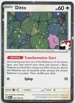 Ditto 132/165 Holo Rare Prize Pack Series Cards Pokemon Near Mint - Image 1