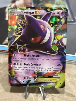 Gengar EX Ultra Rare XY - Phantom Forces 34/119 NM Holo Pokemon Card TCG - Image 1