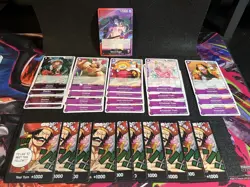 One Piece Gol D. Roger Red/Purple Leader Complete 50 Card Deck W/ Don!! Set - Image 2
