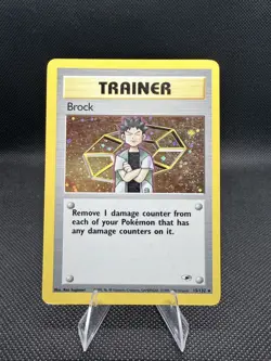 Brock 15/132 Holo – LP – Gym Heroes Trainer – Vintage WotC Pokemon Card - Image 1
