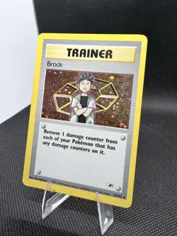 Brock 15/132 Holo – LP – Gym Heroes Trainer – Vintage WotC Pokemon Card - Image 3