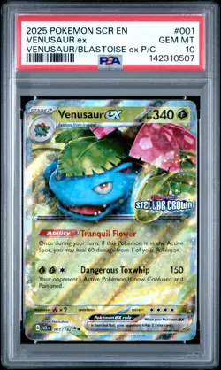 Venusaur ex 001 Pokemon Stellar Crown Stamped Promo RR PSA 10 GEM MINT Card - Image 1