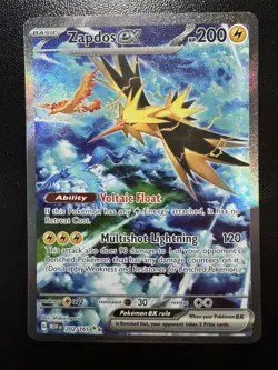 Pokemon Zapdos EX Scarlet & Violet 151 Illustration Rare Card 202/165 - Image 1
