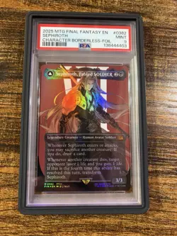 FOIL Sephiroth, Fabled SOLDIER 0382 Borderless - FINAL FANTASY - PSA 9 W/ Guard - Image 1