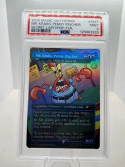2025 MAGIC THE GATHERING SPONGEBOB SECRET LAIR DROP FOIL PSA 9 MINT MR KRABS MTG - Image 1