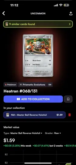 Heatran Reverse Master Ball Holo Prismatic Evolutions Pokemon TCG Card 068/131 - Image 3
