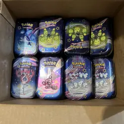 Pokemon Paldean Fates Opened No Booster Packs. Stickers & Artwork Set 29 Tins - Image 1