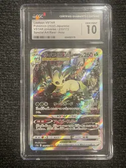 2022 Pokemon VSTAR Universe Leafeon VSTAR Holo Japanese #210/172 CGC GEM MT 1 - Image 1
