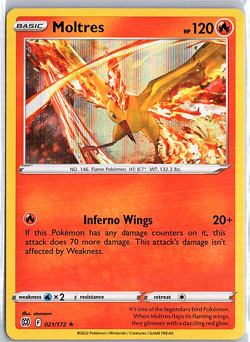 Pokemon - Moltres - 021/172 - Brilliant Stars - Non Holo Rare -LP - Image 1