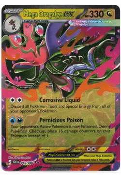 Mega Dragalge ex 65/86 Double Rare Pokemon Chaos Rising ME04 NM - Image 1