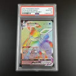 PSA 10 Glaceon Vmax 208/203 Pokemon Evolving Skies Rainbow Rare Graded Card - Image 1