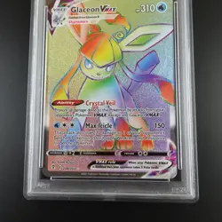 PSA 10 Glaceon Vmax 208/203 Pokemon Evolving Skies Rainbow Rare Graded Card - Image 3
