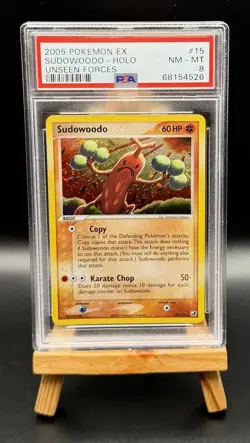 SUDOWOODO HOLO 15/115 UNSEEN FORCES POKEMON PSA 8 - Image 1