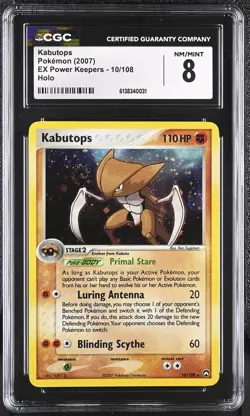 KABUTOPS 10/108 HOLO EX POWER KEEPERS POKEMON CGC 8 NM/MINT - Image 1