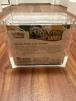 Pokemon TCG SWSH Evolving Skies Booster Box Factory SEALED w/Acrylic Case - Image 3