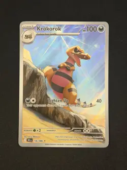 Pokemon Krokorok 136/086 Illustration Rare Black Bolt TCG - IR Full Art Holo - Image 1