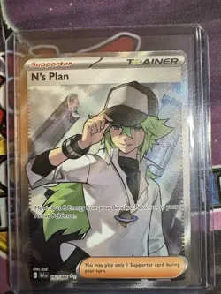 Pokemon TCG Black Bolt N's Plan 163/086 Full Art Ultra Rare Card English Edition - Image 1