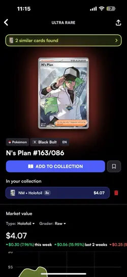 Pokemon TCG Black Bolt N's Plan 163/086 Full Art Ultra Rare Card English Edition - Image 3