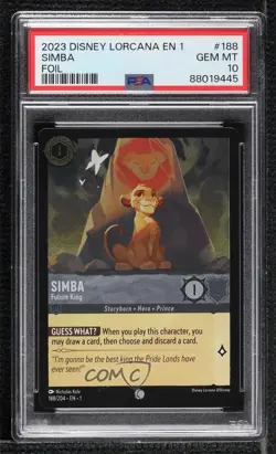 2023 Disney Lorcana - The First Chapter 1 Foil Simba Future King PSA 10 GEM MT - Image 1