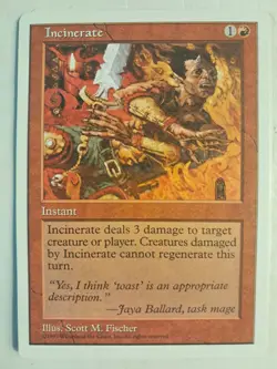 Incinerate  LP FIFTH 5th Edition - MTG MAGIC 1997 Red MUST BUY 2+ BULK DISCOUNT! - Image 1