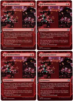 MTG Wilds of Eldraine Enchanting Tales Raid Bombardment x 4 (Uncommon) - Image 1