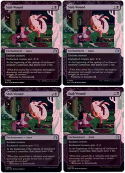 MTG Wilds of Eldraine Enchanting Tales Stab Wound x 4 (Uncommon) - Image 1