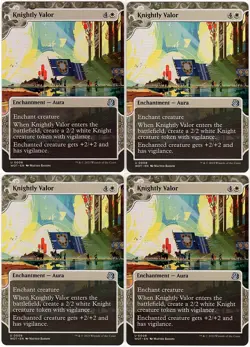 MTG Wilds of Eldraine Enchanting Tales Knightly Valor x 4 (Uncommon) - Image 1