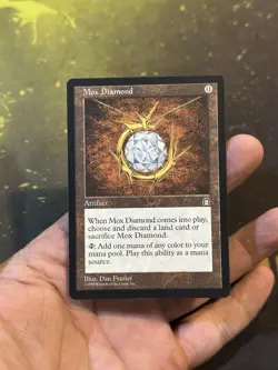 1998 Magic the Gathering MTG Stronghold Mox Diamond - Image 1