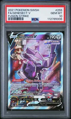 Pokemon PSA 10 Genesect 255/264 V Alternate Full Art Fusion Strike - Image 1