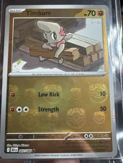 Timburr 047/086 Master Ball Holo Pokemon SV: Black Bolt English - Image 1