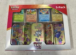Pokemon Scarlet & Violet 151 Costco 5 Pack Mini Tins Bundle- Ships Same Day - Image 1