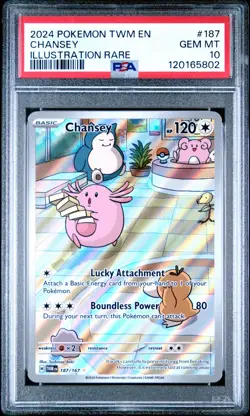 Pokemon PSA 10 Chansey 187/167 Illustration Rare Twilight Masquerade - Image 1