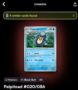 Pokemon SV Black Bolt Palpitoad 020/086 Masterball Pattern - Image 3