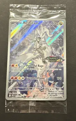 2025 POKEMON SCARLET VIOLET JOURNEY TOGETHER N’S RESHIRAM ILLUSTR. RARE PROMO! - Image 4