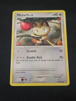 Meowth 114/147 Supreme Victors Regular Pokemon TCG 2009 Light Played - Image 1