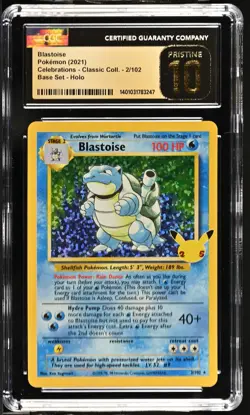 POKEMON CELEBRATIONS CGC PRISTINE 10 BLASTOISE HOLO 2/102 25TH ANNIVERSARY - Image 1