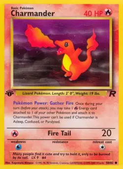 Charmander 50/82 Common Team Rocket 1st Edition Non Holo Pokemon Card - Image 1
