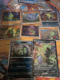 Tyranitar Pokemon Card Lot Larvitar Pupitar Mox Lot Cosmo Holos And Full Art NM - Image 1