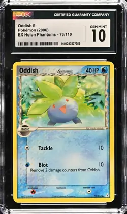 CGC 10 Gem Mint Oddish 2006 EX Holon Phantoms 73/110 Pokemon Graded Card - Image 3