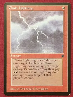 Magic The Gathering LEGENDS CHAIN LIGHTNING red card MTG - Image 1