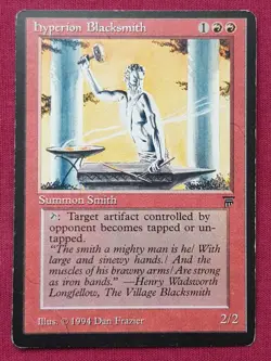 Magic The Gathering LEGENDS HYPERION BLACKSMITH red card MTG - Image 1