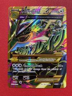 M Rayquaza EX (Shiny Full Art) 98/98 XY Ancient Origins Pokemon Card Damaged - Image 2